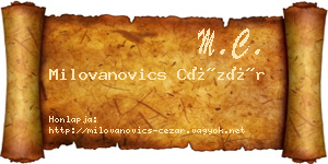 Milovanovics Cézár névjegykártya